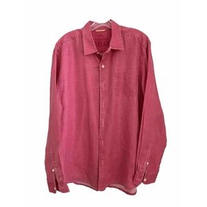 TOMMY‎ BAHAMA RELAX Shirt  Red Mens L Red Long Sleeve Button Up Down